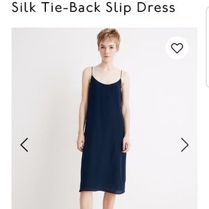 Madewell tie-back silk slip dress